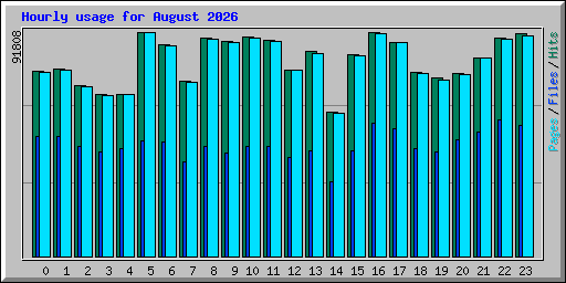 Hourly usage for August 2026